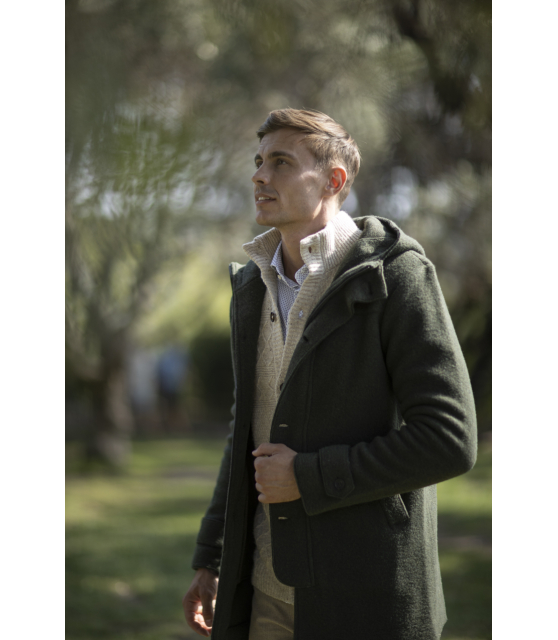 DUNCAN - Cardigan beige à coudières