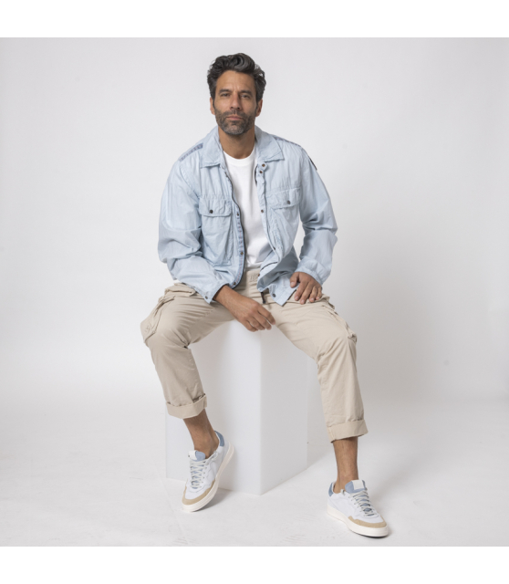 PARAJUMPERS - Veste sur-chemise bleu pastel