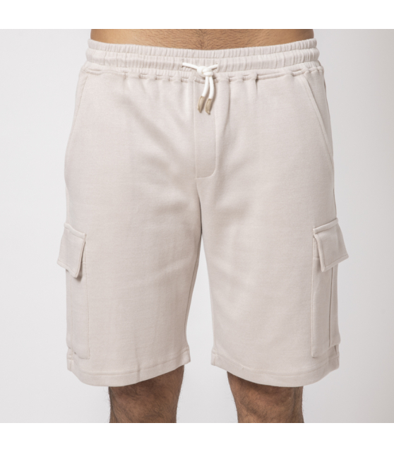 ELEVENTY - Bermuda cargo beige décontracté