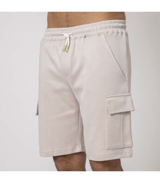 ELEVENTY - Bermuda cargo beige décontracté