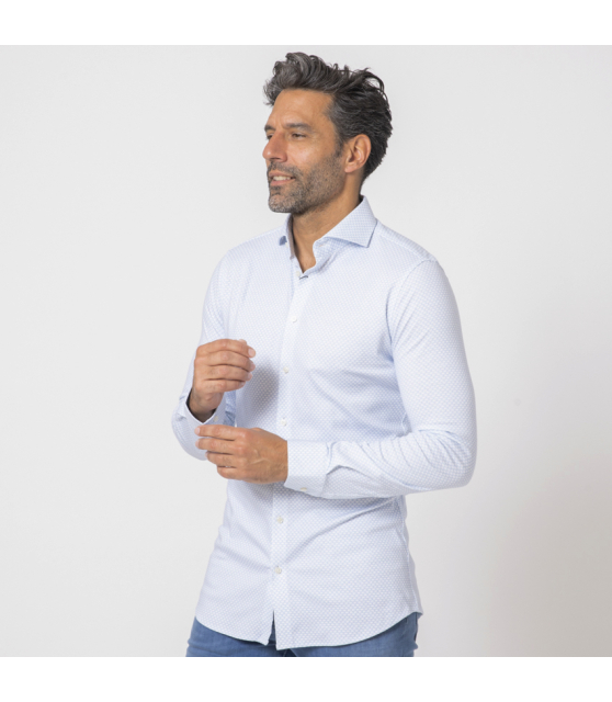 DESOTO - Chemise bleue à motifs pixels blancs