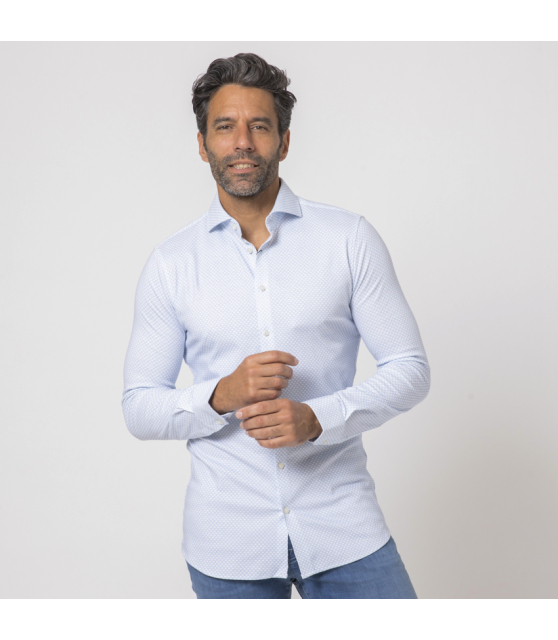 DESOTO - Chemise bleue à motifs pixels blancs