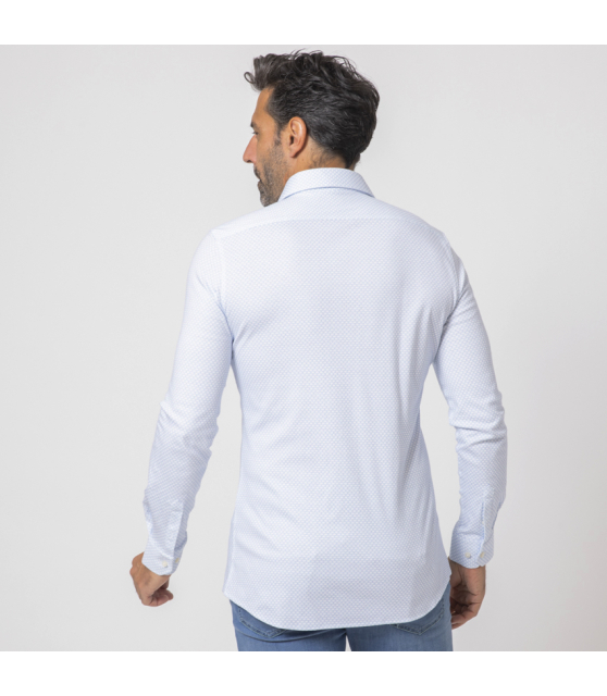 DESOTO - Chemise bleue à motifs pixels blancs