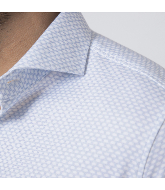 DESOTO - Chemise bleue à motifs pixels blancs