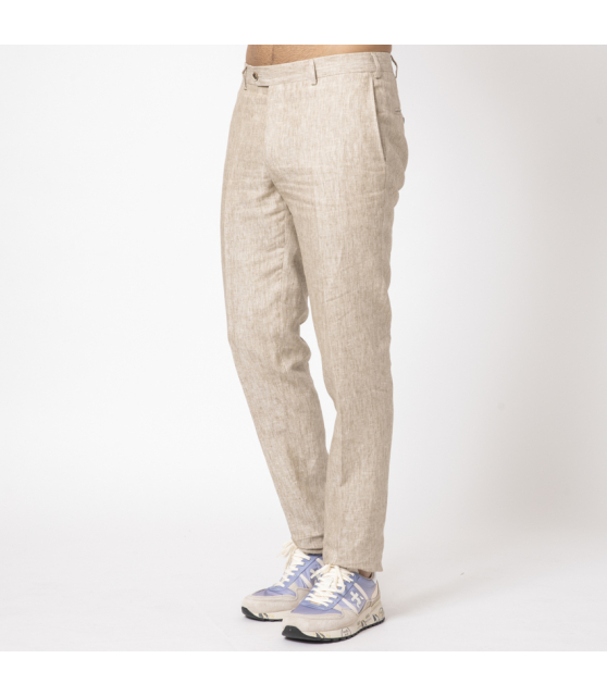 DUNCAN - Costume beige chiné en lin