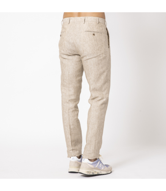 DUNCAN - Costume beige chiné en lin