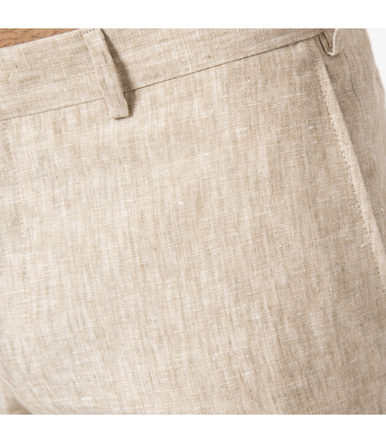 DUNCAN - Costume beige chiné en lin