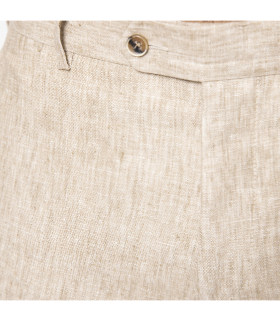 DUNCAN - Costume beige chiné en lin