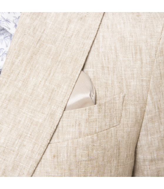 DUNCAN - Costume beige chiné en lin