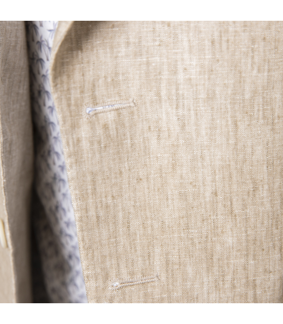 DUNCAN - Costume beige chiné en lin