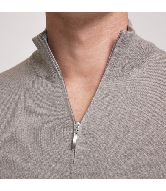 DUNCAN x GRAN SASSO - Pull marron glacé à col zippé