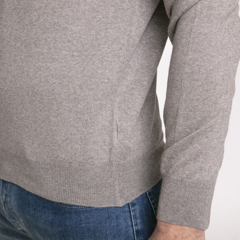 DUNCAN x GRAN SASSO - Pull marron glacé à col zippé