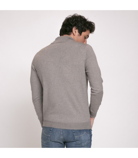 DUNCAN x GRAN SASSO - Pull marron glacé à col zippé