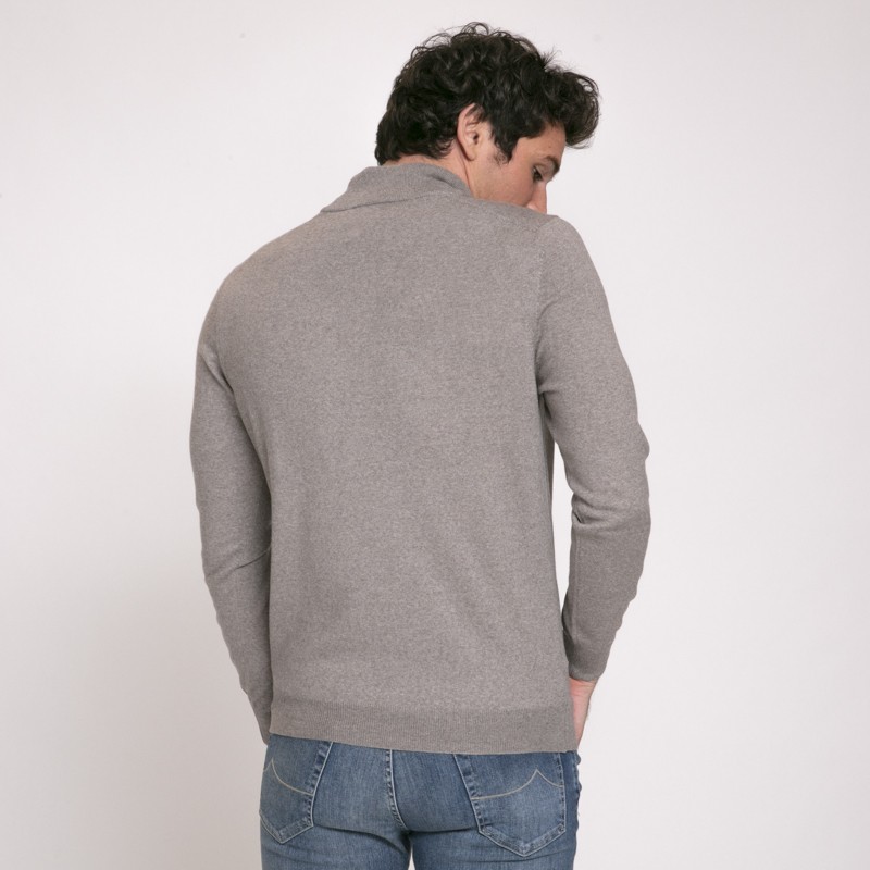 DUNCAN x GRAN SASSO - Pull marron glacé à col zippé