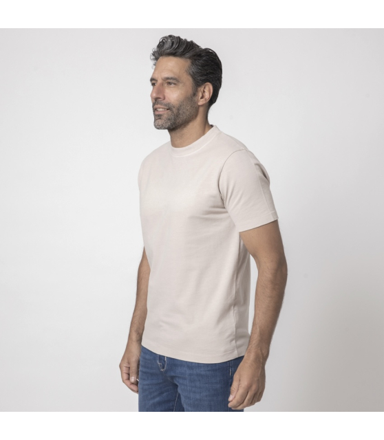 DUNCAN - T-shirt beige à col rond