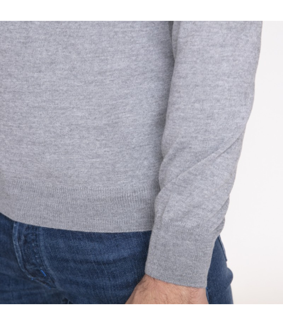 DUNCAN x GRAN SASSO - Pull gris clair à col zippé