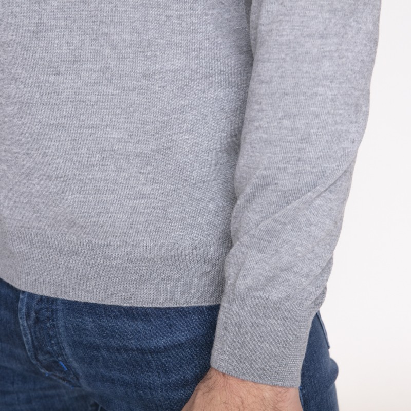 DUNCAN x GRAN SASSO - Pull gris clair à col zippé