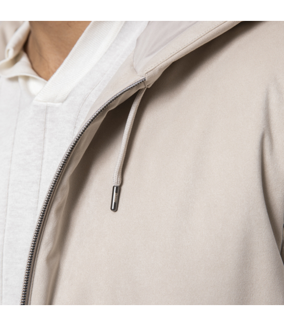 HERNO - Blouson sans manches en suède beige