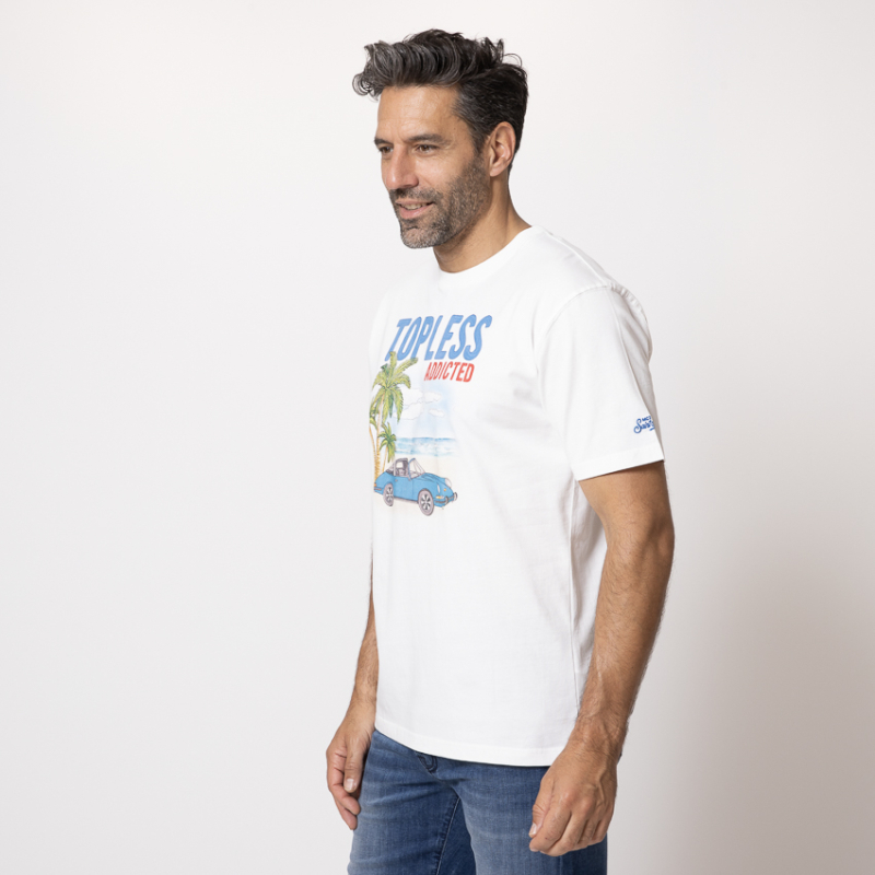 MC2 SAINT BARTH - T-shirt blanc Topless Addicted 2