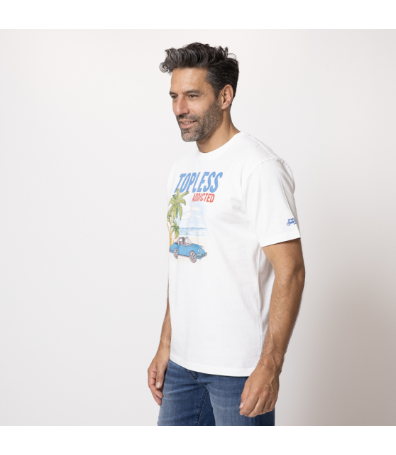 MC2 SAINT BARTH - T-shirt blanc Topless Addicted