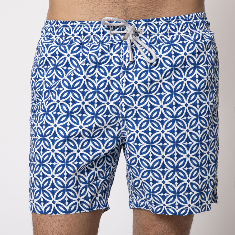 MC2 SAINT BARTH - Maillot de bain à motifs géométriques bleu marine