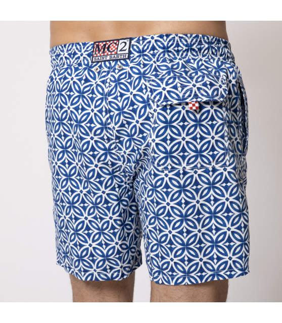 MC2 SAINT BARTH - Maillot de bain à motifs géométriques bleu marine