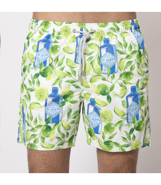 MC2 SAINT BARTH - Maillot de bain blanc à motifs Gin Lime