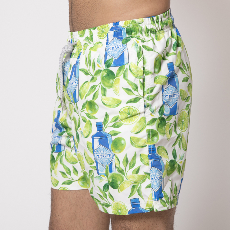 MC2 SAINT BARTH - Maillot de bain blanc à motifs Gin Lime 2