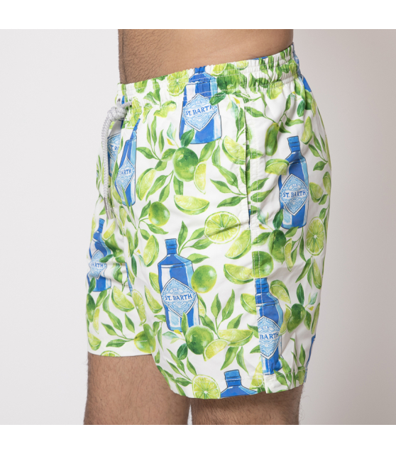 MC2 SAINT BARTH - Maillot de bain blanc à motifs Gin Lime