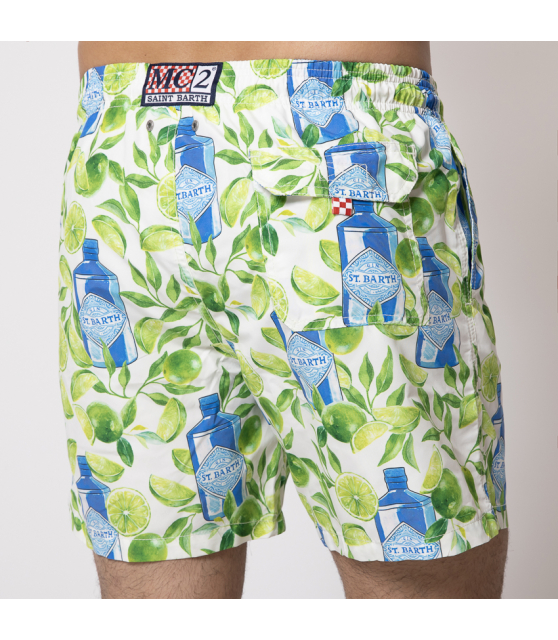 MC2 SAINT BARTH - Maillot de bain blanc à motifs Gin Lime