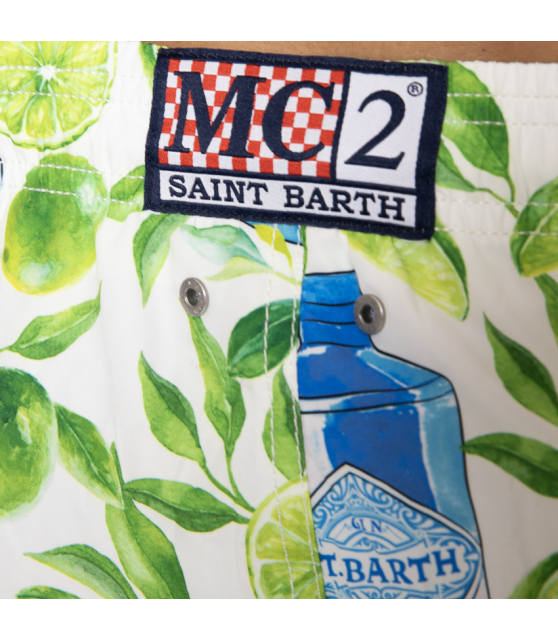 MC2 SAINT BARTH - Maillot de bain blanc à motifs Gin Lime