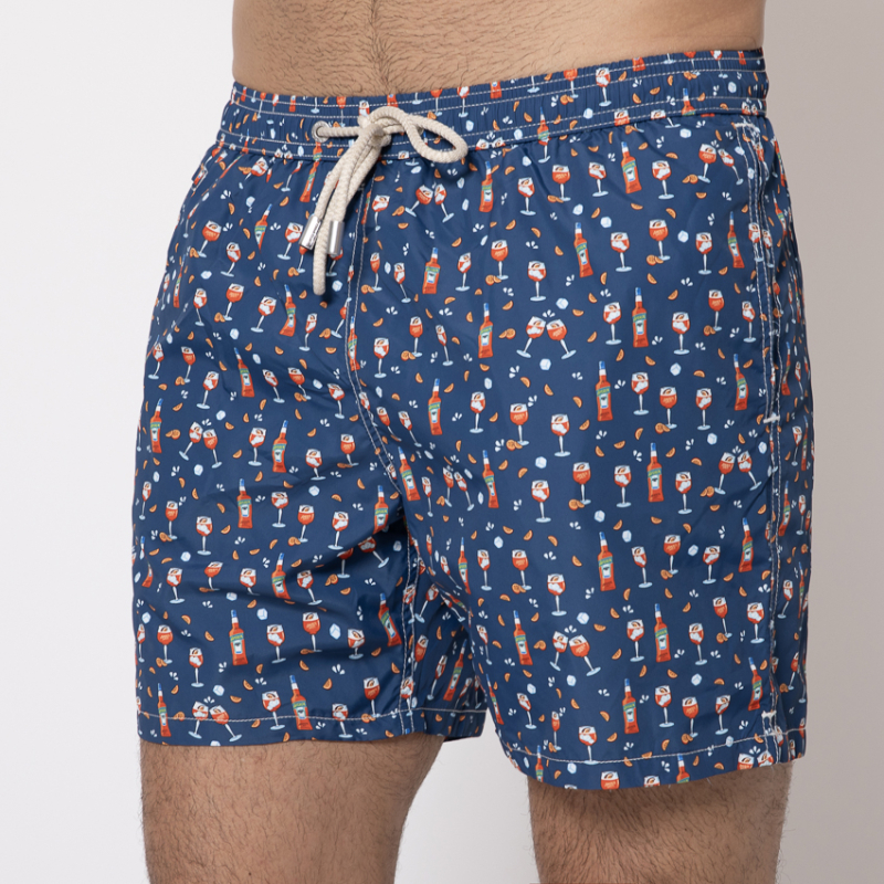 MC2 SAINT BARTH - Maillot de bain bleu marine à motifs Spritz