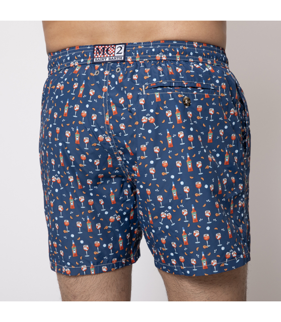 MC2 SAINT BARTH - Maillot de bain bleu marine à motifs Spritz