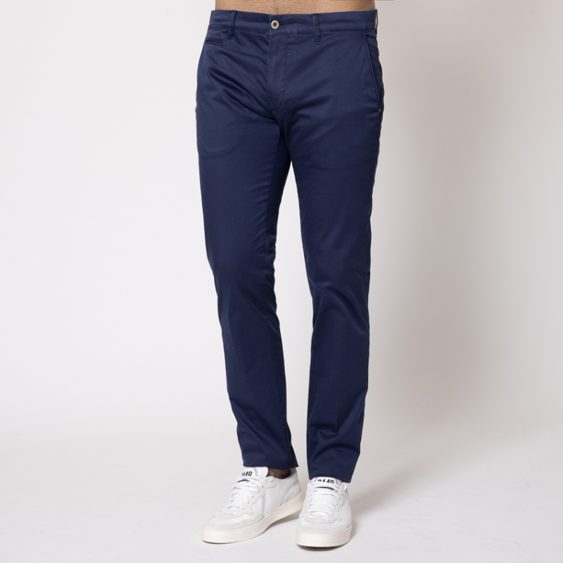 DUNCAN - Pantalon chino bleu marine