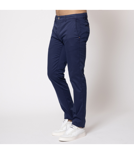 DUNCAN - Pantalon chino bleu marine