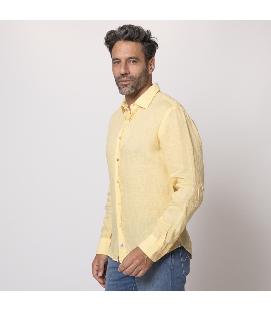 DUNCAN - Chemise jaune en lin