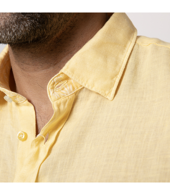 DUNCAN - Chemise jaune en lin