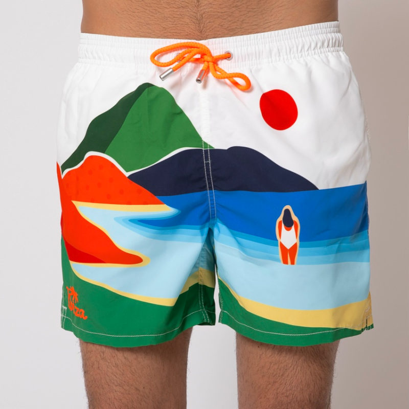 MC2 SAINT BARTH - Maillot de bain blanc à motifs Ibiza