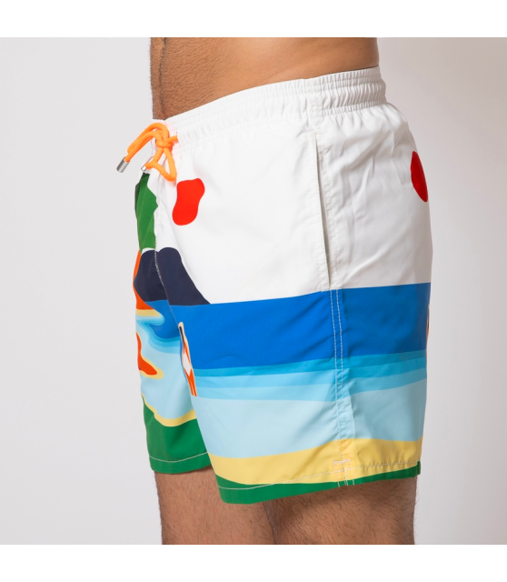 MC2 SAINT BARTH - Maillot de bain blanc à motifs Ibiza