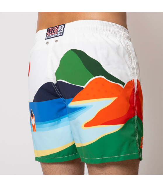 MC2 SAINT BARTH - Maillot de bain blanc à motifs Ibiza