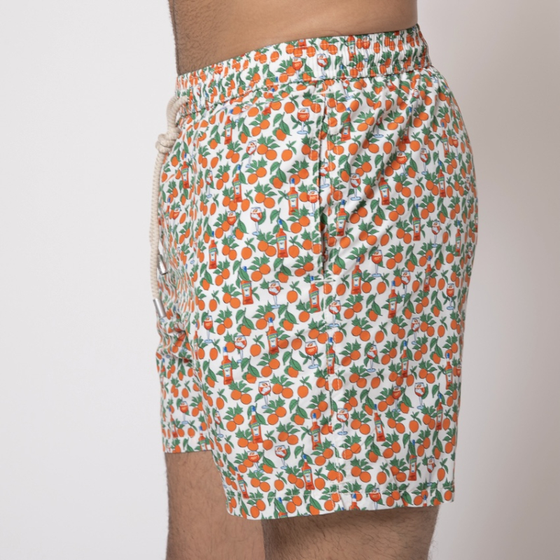 MC2 SAINT BARTH - Maillot de bain blanc Aperol Spritz et oranges 2