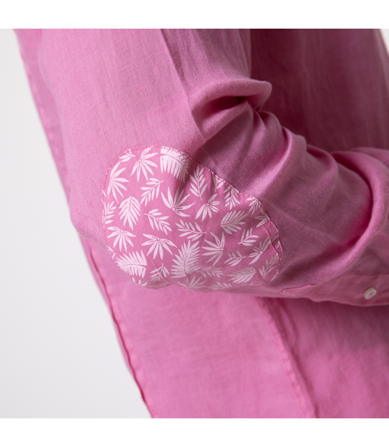 DUNCAN - Chemise rose en lin