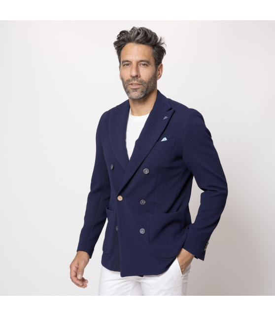 ORAZIO - Blazer croisé bleu marine