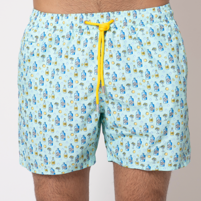 MC2 SAINT BARTH - Maillot de bain bleu à motifs Tonic Water