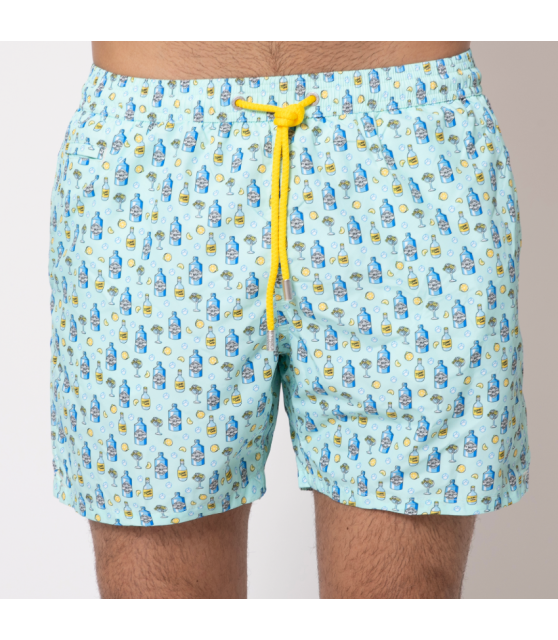 MC2 SAINT BARTH - Maillot de bain bleu à motifs Tonic Water