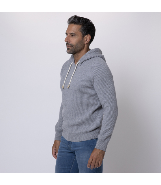 GRAN SASSO - Sweatshirt gris en cachemire