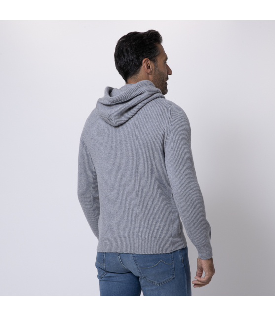 GRAN SASSO - Sweatshirt gris en cachemire