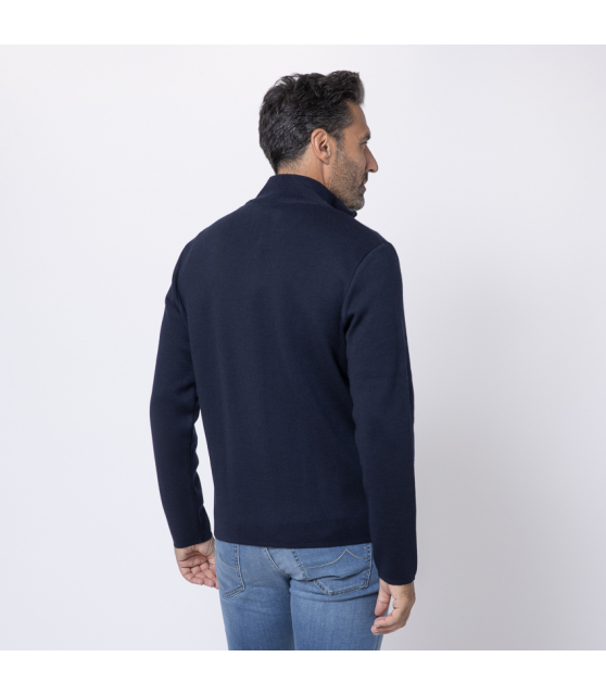 GRAN SASSO - Gilet zippé bleu marine