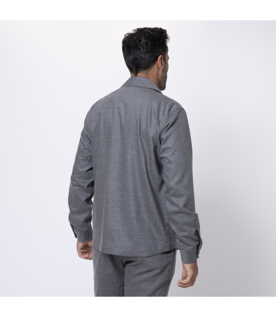 04651 - Sur-chemise en flanelle grise