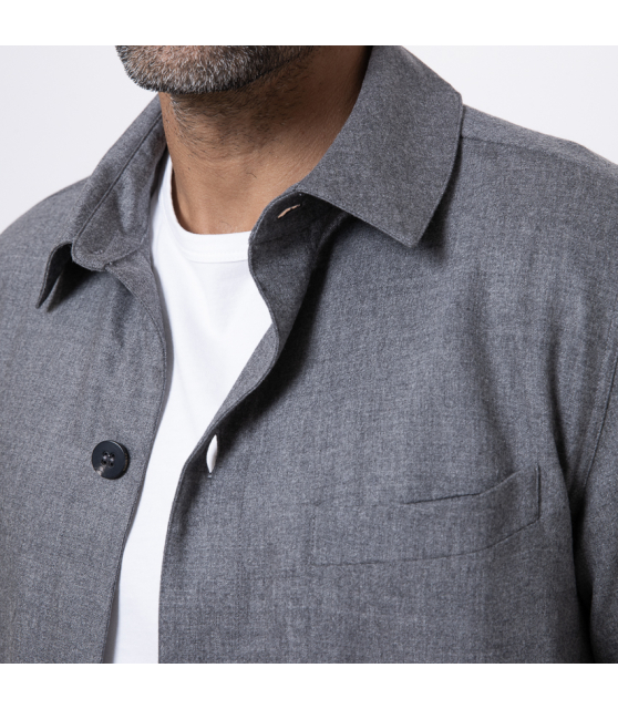 04651 - Sur-chemise en flanelle grise